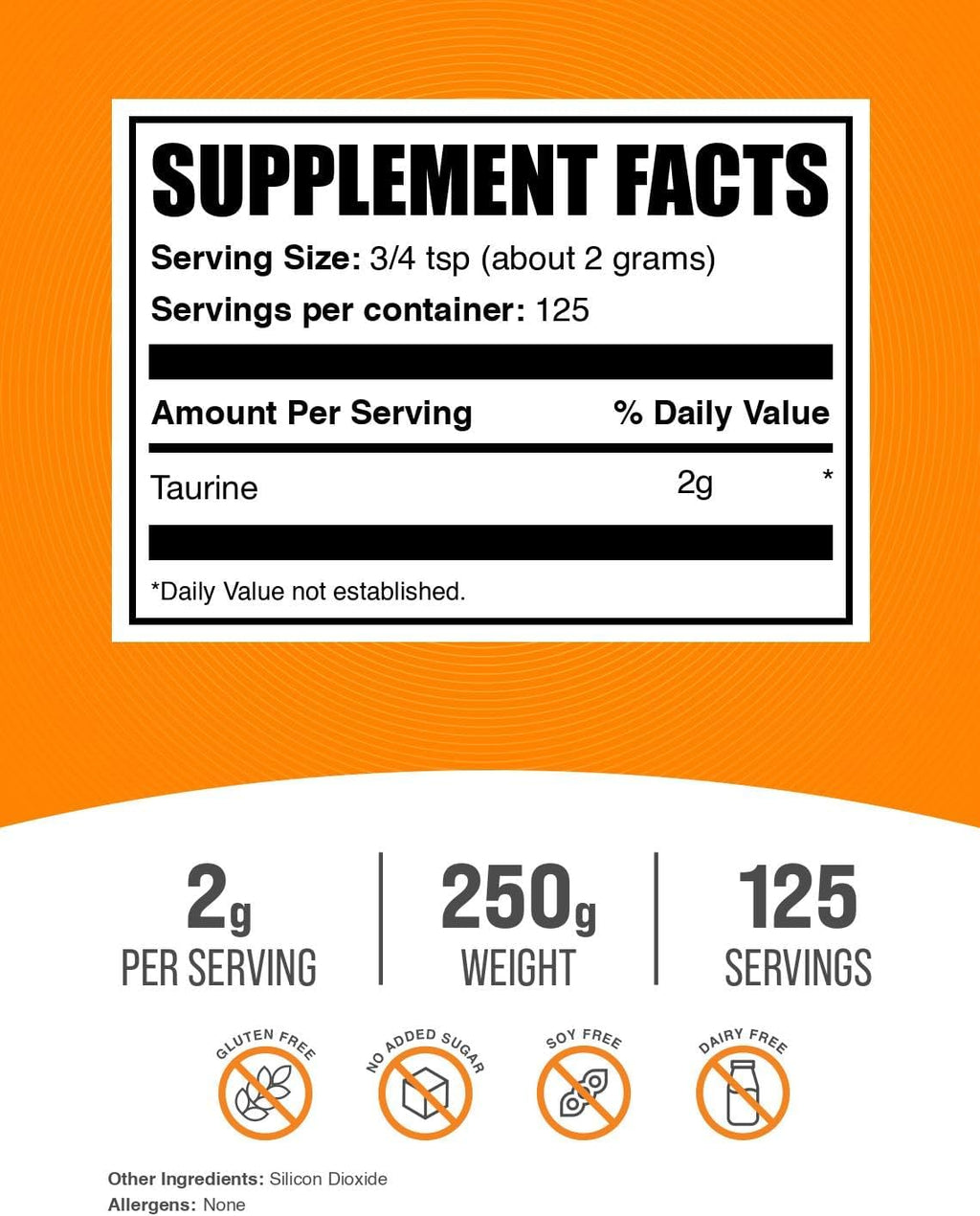 .COM Taurine Powder - Taurine Supplement, Taurine 2000Mg, Amino Acids Supplement - Heart Health Supplements, Unflavored & Gluten Free, 2G per Serving, 250G (8.8 Oz)